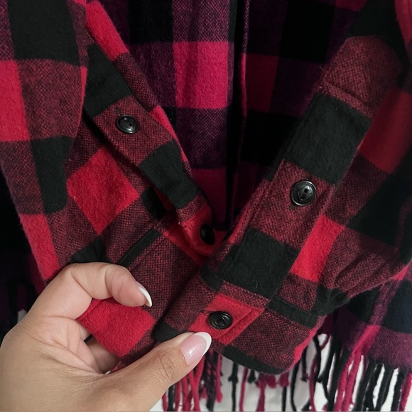 POLO Ralph Lauren Women’s Country Black & Red Check Flannel Fringe - Size L - Picture 7 of 11